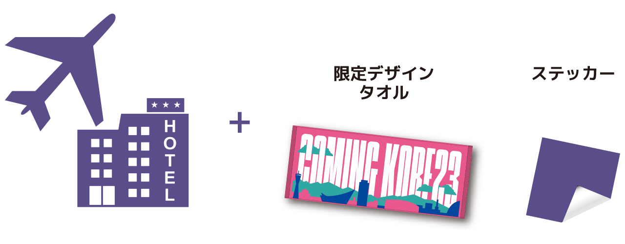 宿泊 + 飛行機 + タオル付入場券